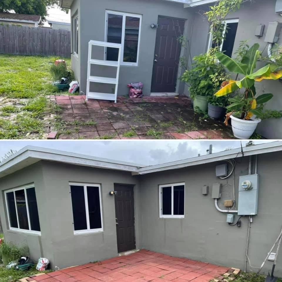 Sparkle & Shine pressure washing crew on a Palm Beach County job site